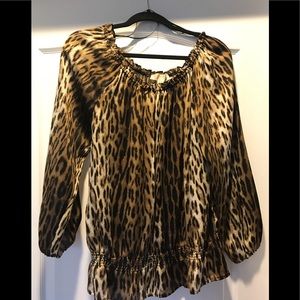 Michael Kors leopard print blouse, size large